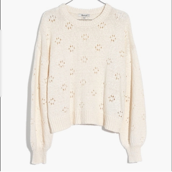 Madewell Floral Pointelle Pullover Sweatersize XXL - Picture 2 of 4